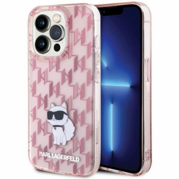 Karl Lagerfeld KLHCP15XHNCMKLP iPhone 15 Pro Max 6,7" rozā cietais maciņš Monogram Choupette