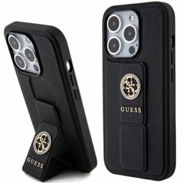 Guess GUHCP15XPGSSADK iPhone 15 Pro Max 6.7" czarny|black hardcase Grip Stand 4G Saffiano Strass