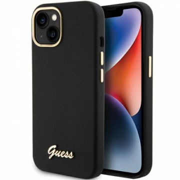 Guess GUHCP15SSMBSLK iPhone 15 6.1" czarny|black hardcase Silicone Script Metal Logo & Frame