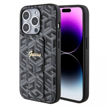 Guess PU Grip Stand G Cube Case for iPhone 15 Pro Black