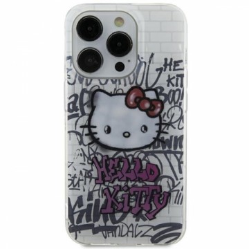 Hello Kitty HKHCP15SHDGPHT iPhone 15 6.1" biały|white hardcase IML Kitty On Bricks Graffiti