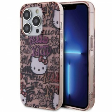 Hello Kitty HKHCP14XHDGPTP iPhone 14 Pro Max 6.7" rozā|rozā maciņš IML Tags Grafiti