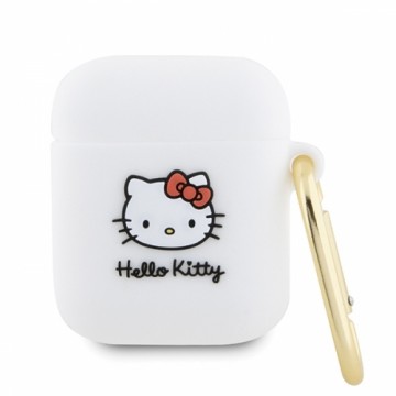 Hello Kitty HKA23DKHSH Airpods 1|2 cover biały|white Silicone 3D Kitty Head