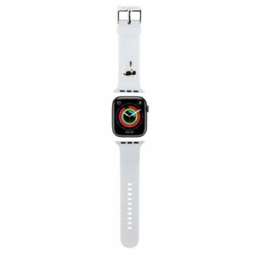 Karl Lagerfeld Pasek KLAWMSLKNH Apple Watch 38|40|41mm biały|white strap 3D Rubber Karl Head