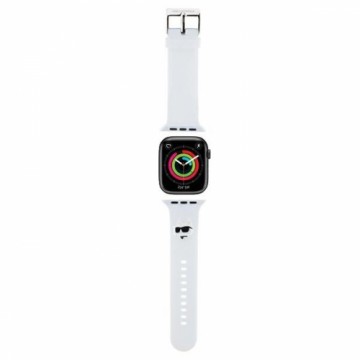 Karl Lagerfeld Pasek KLAWLSLCNH Apple Watch 42|44|45|49mm biały|white strap 3D Rubber Choupette Head