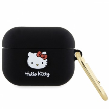 Hello Kitty HKAP3DKHSK Airpods Pro cover czarny|black Silicone 3D Kitty Head