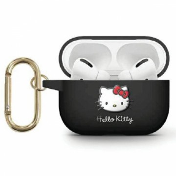 Hello Kitty HKAP23DKHSK Airpods Pro 2 cover czarny|black Silicone 3D Kitty Head