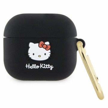 Hello Kitty HKA33DKHSK Airpods 3 cover czarny|black Silicone 3D Kitty Head