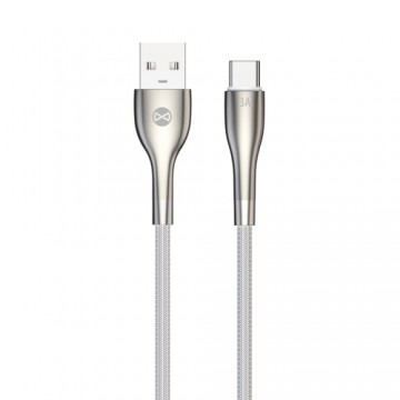 Forever Sleek cable USB - USB-C 1,0 m 3A white