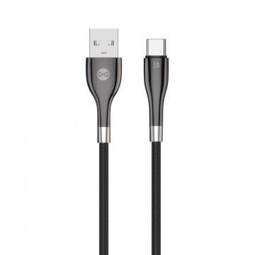 Forever Sleek cable USB - USB-C 1,0 m 3A black