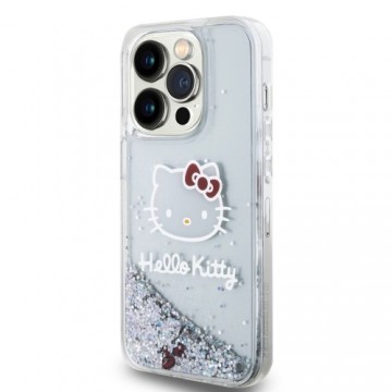 Hello Kitty Liquid Glitter Electroplating Head Logo Case for iPhone 13 Pro Transparent