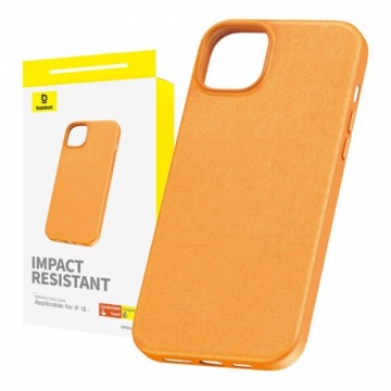 Telefona maciņš iPhone 15 Baseus Fauxther Series (oranža)