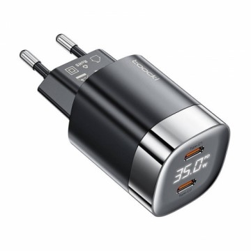 Toocki 2x USB-C, GaN 35W charger (black)