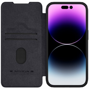 Nillkin Qin Pro Leather Flip Camera Cover Case for iPhone 15 Pro - Black