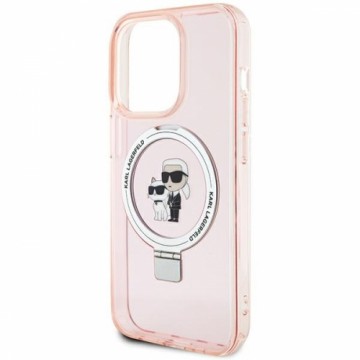 Karl Lagerfeld KLHMP15XHMRSKCP iPhone 15 Pro Max 6.7" różowy|pink hardcase Ring Stand Karl&Choupettte MagSafe