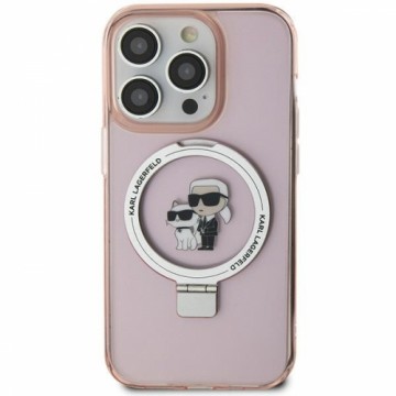 Karl Lagerfeld KLHMP15SHMRSKCP iPhone 15 6.1" różowy|pink hardcase Ring Stand Karl&Choupettte MagSafe