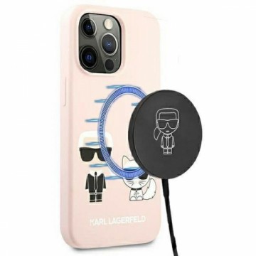 Karl Lagerfeld KLHMP13XSSKCI iPhone 13 Pro Max 6,7" hardcase jasnorÃ³Å¼owy|light pink Silicone Ikonik Karl & Choupette Magsafe