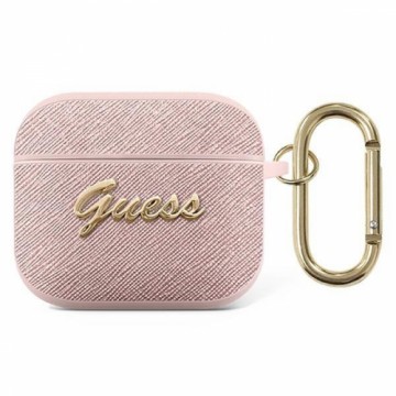 Guess GUA3SASMP AirPods 3 cover pink|pink Saffiano Script Metal Collection