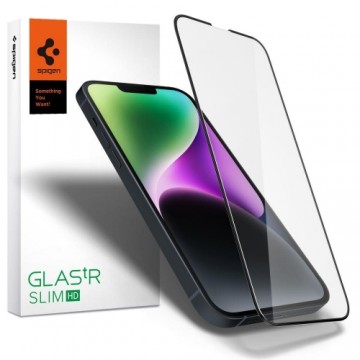 TEMPERED GLASS Spigen GLASS FC IPHONE 13 | 13 PRO | 14 BLACK