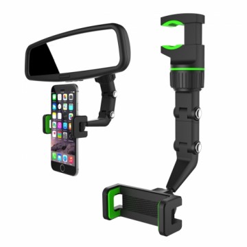 GoodBuy Adjustable car rearview mirror holder for smartphone green