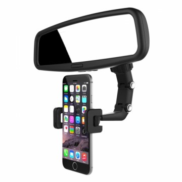 GoodBuy Adjustable car rearview mirror holder for smartphone black