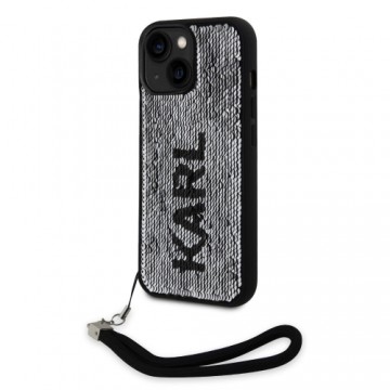 Karl Lagerfeld Sequins Reversible Case for iPhone 15 Black|Silver