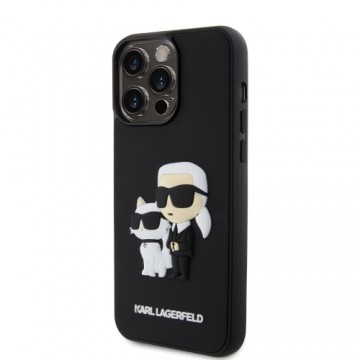 Karl Lagerfeld 3D Rubber Karl and Choupette Case for iPhone 15 Pro Max Black