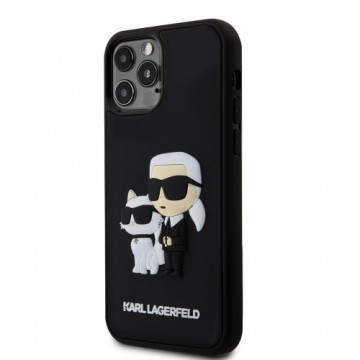 Karl Lagerfeld 3D Rubber Karl and Choupette Case for iPhone 12|12 Pro Black