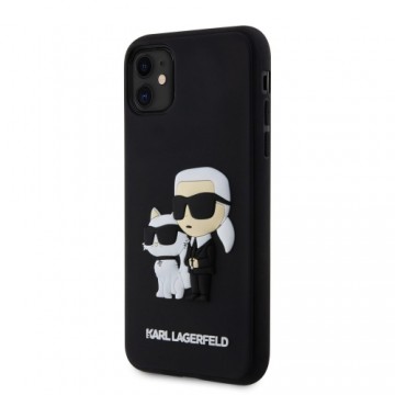 Karl Lagerfeld 3D Rubber Karl and Choupette Case for iPhone 11 Black