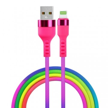 Setty USB - Lightning cable 1,2 m 2,1A KNA-L-1.22.113 rainbow