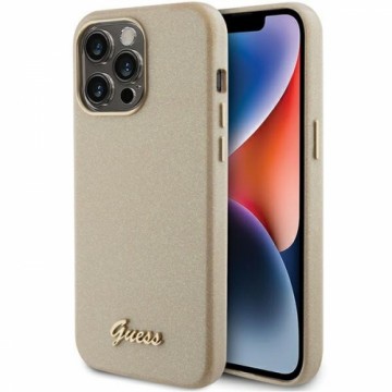 Guess GUHCP15XPGMCSD iPhone 15 Pro Max 6.7" złoty|light gold hardcase Glitter Glossy Script