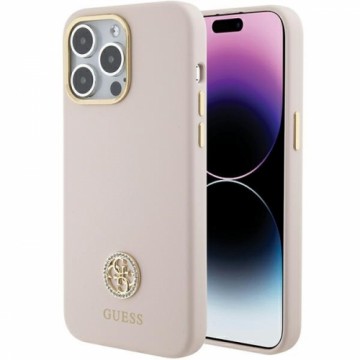 Guess GUHCP15XM4DGPP iPhone 15 Pro Max 6.7" różowy|pink hardcase Silicone Logo Strass 4G