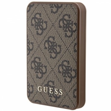 Original Power Bank - GUESS GUPB5LP4GEGW 5000mAh 15W 4G Leather Metal Logo - Brown