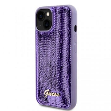 Guess Sequin Script Logo Case for iPhone 13 Purple