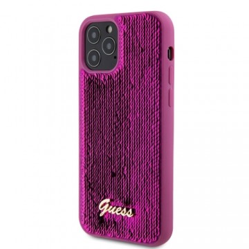 Guess Sequin Script Logo Case for iPhone 12|12 Pro Magenta