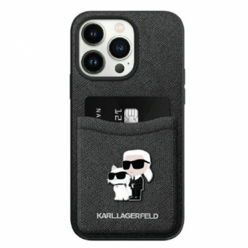 Karl Lagerfeld KLHCP15XSAPKCNPK iPhone 15 Pro Max 6.7" czarny|black hardcase Saffiano Cardslot KC Metal Pin