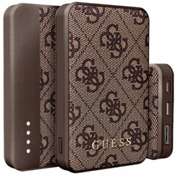 Guess Powerbank 18W GUPB10DP4GEGW 10000mAh brązowy|brown 4G Leather Metal Logo