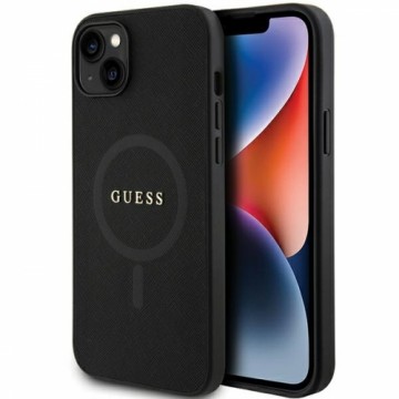 Guess GUHMP15SPSAHMCK iPhone 15 6.1" czarny|black hardcase Saffiano MagSafe