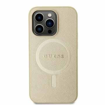 Guess GUHMP15SPSAHMCB iPhone 15 6.1" złoty|gold hardcase Saffiano MagSafe