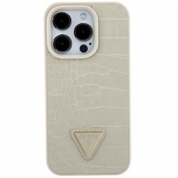 Guess GUHCP15SPCRTHCD iPhone 15 6.1" złoty|gold hardcase Croco Triangle Metal Logo