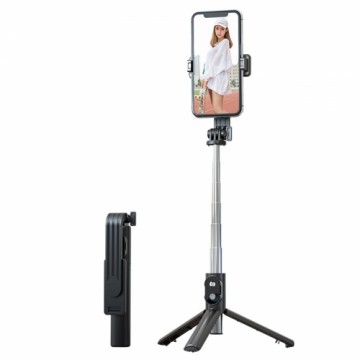 Selfie Stick MINI - with detachable bluetooth remote control and tripod - P20S black