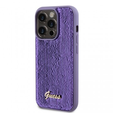 Guess Sequin Script Logo Case for iPhone 14 Pro Max Purple