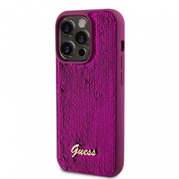 Guess Sequin Script Logo Case for iPhone 14 Pro Max Magenta