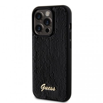 Guess Sequin Script Logo Case for iPhone 14 Pro Max Black