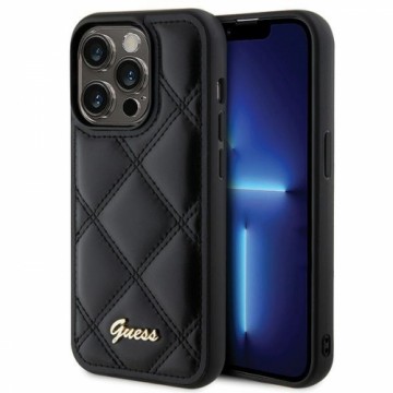 Guess GUHCP15LPSQSQSK iPhone 15 Pro 6.1" czarny|black hardcase Quilted Metal Logo