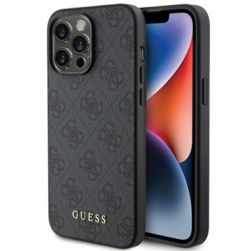 Guess GUHCP15XG4GFGR iPhone 15 Pro Max 6.7" szary|grey hard case 4G Metal Gold Logo