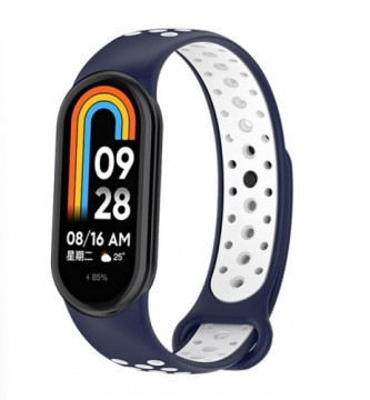 Beline pasek Mi Band 8 design niebiesko-biały |blue-white