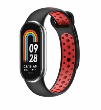 Beline pasek Mi Band 8 design czarno-czerwony |black-red