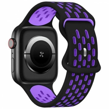 Beline pasek Apple Watch New Sport Silicone 42|44|45|49mm czarno-fioletowy  black|purple box