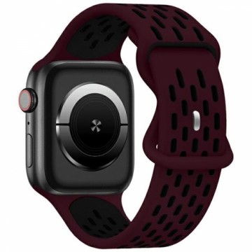 Beline pasek Apple Watch New Sport Silicone 42|44|45|49mm bordowo-czarny  wine red|black box